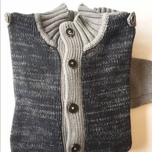 Tristan Men’s  Button Down Cardigan Sweater Medium Navy Grey